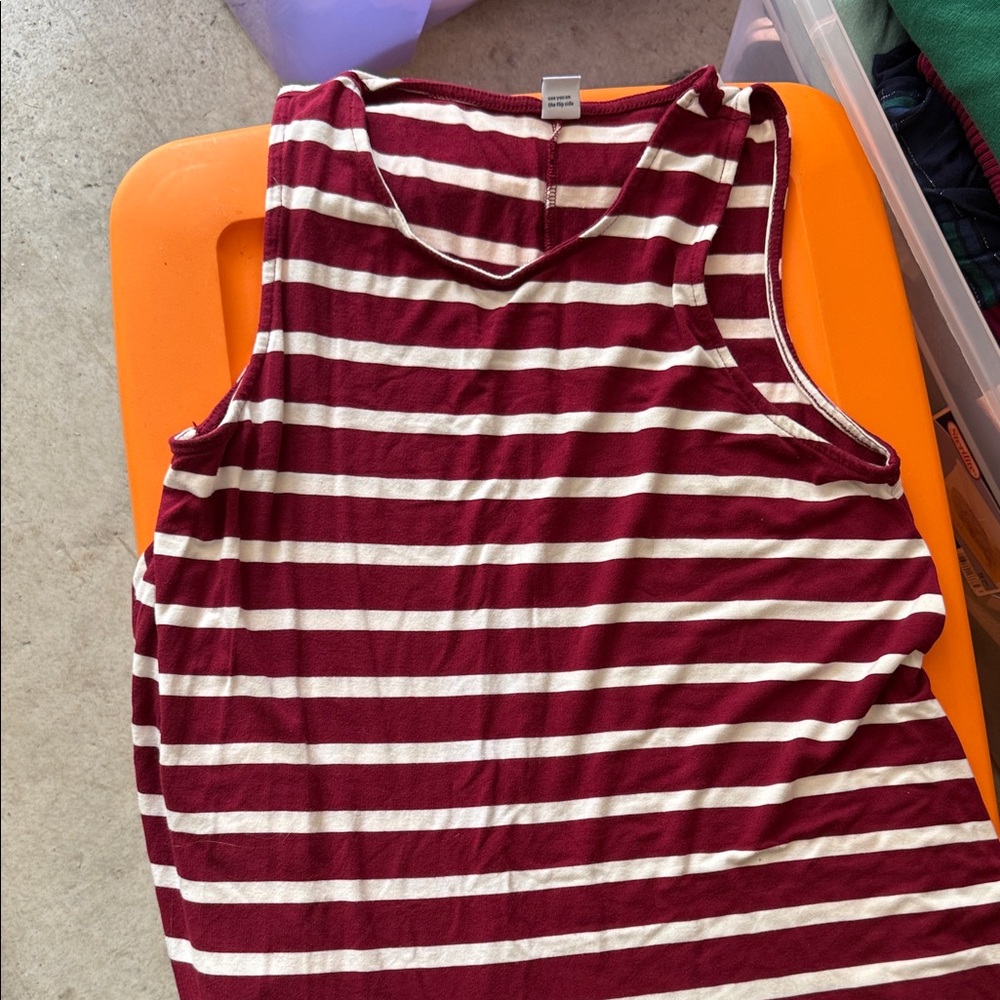 Striped Sleeveless Dress in Red and White